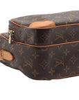 Pre-Loved Nil Crossbody Bag Monogram Coated Canvas with Gold Hardware, Brown