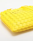 Pre-Loved Intrecciato Bulb Shoulder Bag Intrecciato Leather Small with Gold Hardware, Yellow