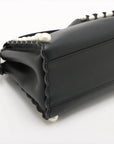 Pre-Loved Peekaboo Handbag Leather Mini with Silver Hardware, Black