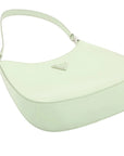 Pre-Loved Cleo Shoulder Bag Leather Small with Silver Hardware, Light Green