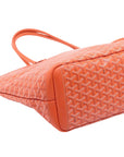 Pre-Loved Artois Tote Goyardine Chevron Coated Canvas PM with Silver Hardware, Orange