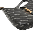 Pre-Loved Jackie 1961 Shoulder Bag Logo Stripe Leather Medium with Gold Hardware, Black