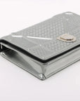 Pre-Loved Diorama Wallet on Chain Crossbody Bag Cannage Micro-Cannage Leather Small with Silver Hardware, Silver