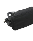 Pre-Loved Gaufre Tote Handbag Nylon with Gold Hardware, Black