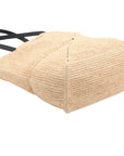 Pre-Loved Puzzle Fold Tote Tote Raffia Medium with Gold Hardware, Natural