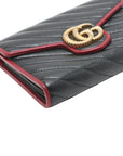 Pre-Loved GG Marmont Torchon Wallet on Chain Crossbody Bag Quilted Leather Mini with Gold Hardware, Black