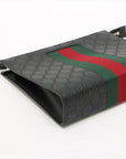 Pre-Loved Web Microguccissima Pouch Clutch Microguccissima Leather with Silver Hardware, Black