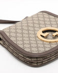 Pre-Loved Blondie Shoulder Bag GG Supreme Coated Canvas with Gold Hardware, Beige/Ebony
