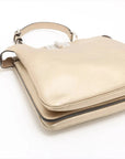 Pre-Loved Peekaboo Handbag Leather with Silver Hardware, Metallic Gold