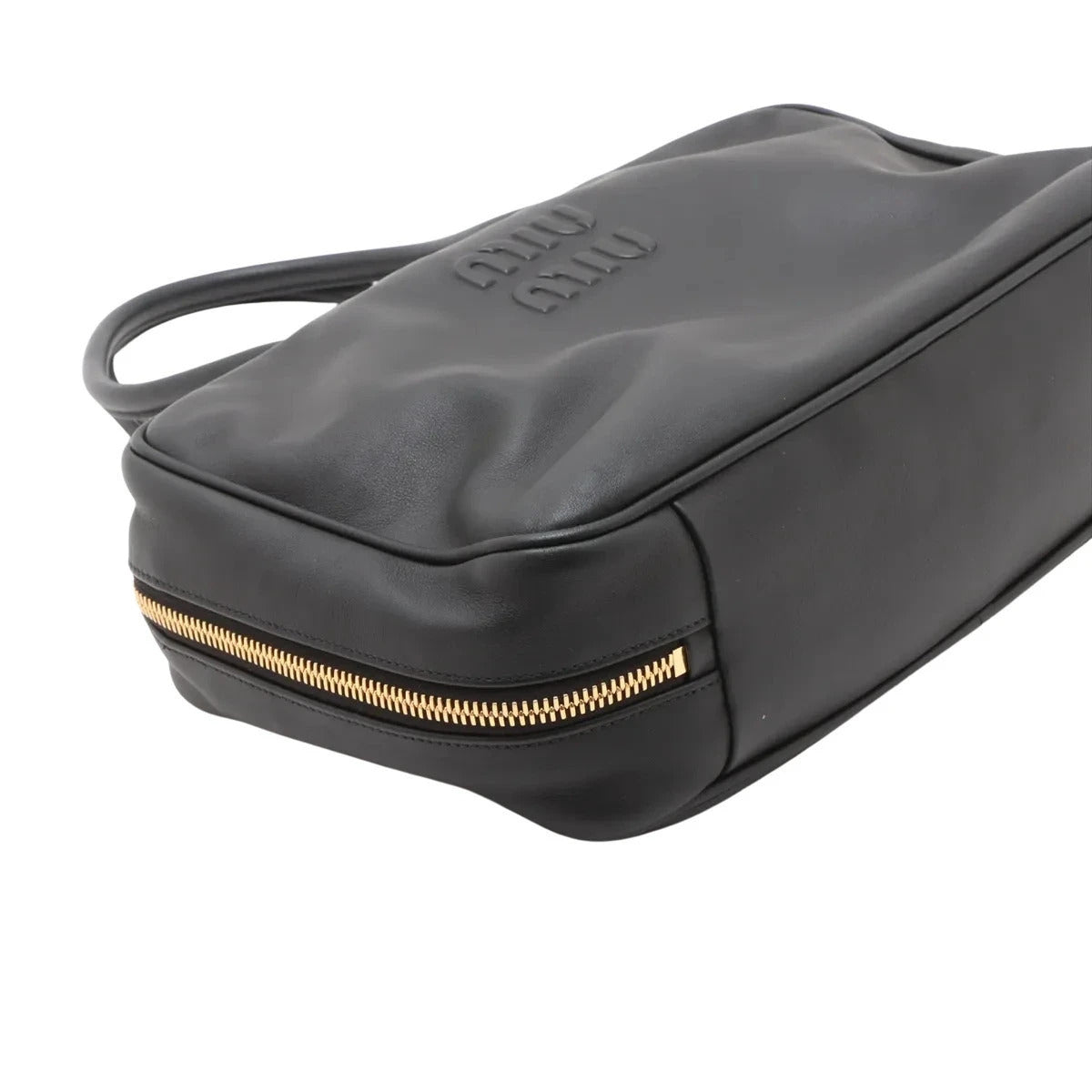 Pre-Loved Bowling Bag Handbag Leather with Gold Hardware, Black