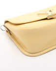 Pre-Loved Buci Crossbody Bag Leather with Silver Hardware, Vanilla Yellow
