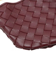 Pre-Loved Sardine Crossbody Bag Intrecciato Leather Mini with Gold Hardware, Burgundy