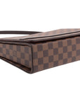 Pre-Loved Tribeca Shoulder Bag Damier Coated Canvas with Gold Hardware, Brown