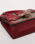 Pre-Loved Queen Margaret Handbag Monogram Coated Canvas Small with Aged Gold Hardware, Beige Ebony Red