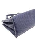Pre-Loved Roma Tote Intrecciato Leather Medium with Gunmetal Hardware, Navy Blue