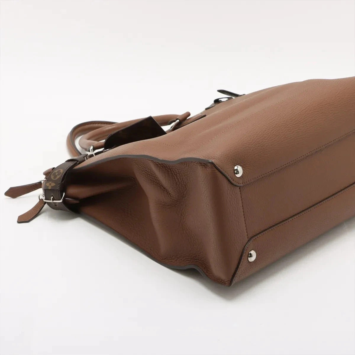 Pre-Loved Tote Tote Leather with Silver Hardware, Brown