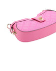 Pre-Loved Moon Side GG Mini Shoulder Bag Monogram Coated Canvas Mini with Gold Hardware, Pink