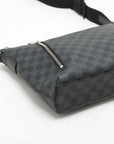 Pre-Loved Mick Crossbody Bag Damier Coated Canvas PM with Silver Hardware, Black / Graphite