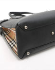 Pre-Loved The Banner Tote Leather Medium with Silver Hardware, Black
