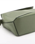 Pre-Loved Puzzle Handbag Leather Small with Silver Hardware, Green