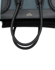 Pre-Loved Luggage Micro Tote Leather Micro with Gold Hardware, Light Blue, Teal Blue, and Black