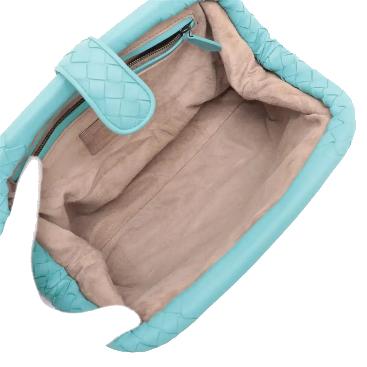 Pre-Loved The Lauren 1980 Clutch Intrecciato Leather with Silver Hardware, Turquoise