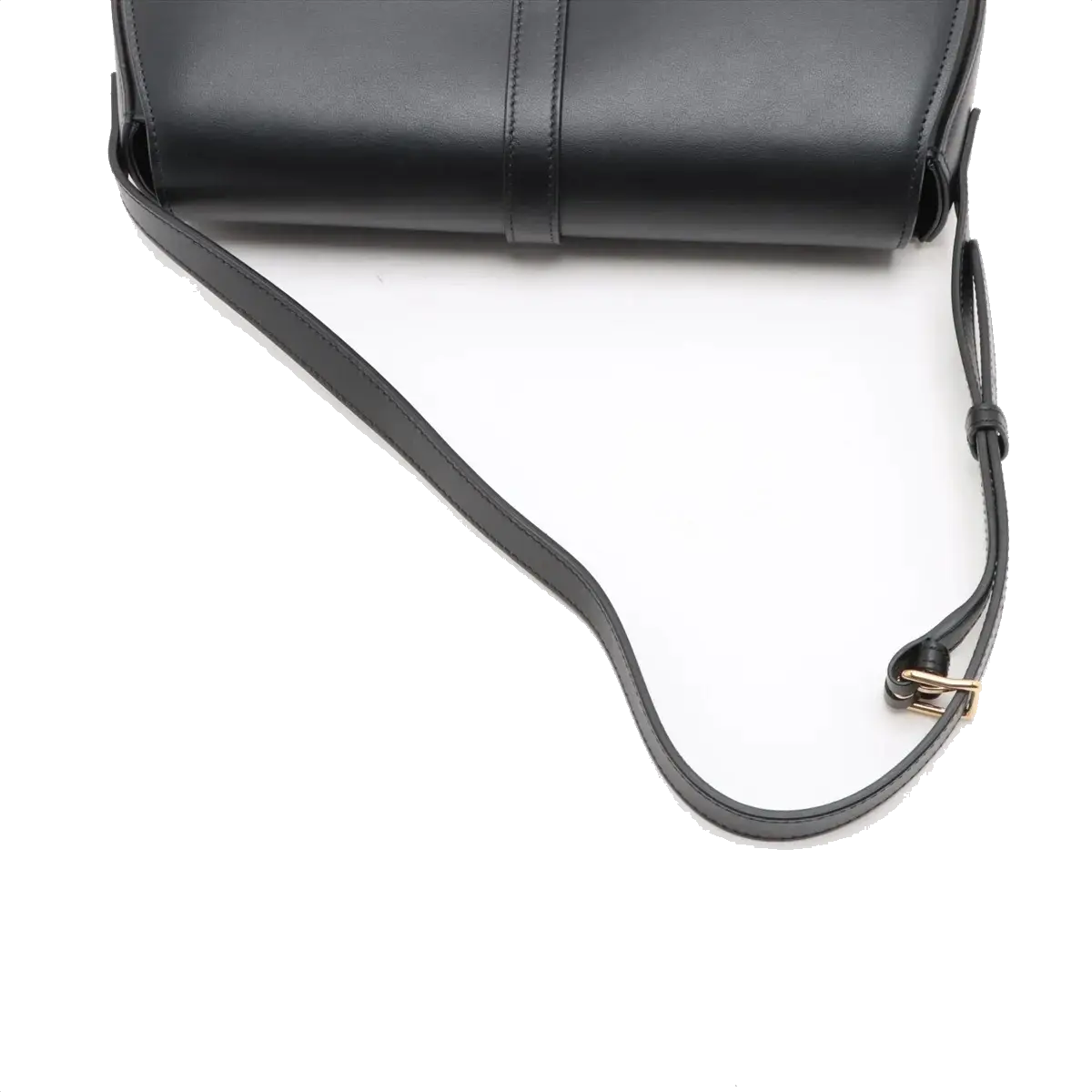 Pre-Loved Tabou Clutch on Strap Shoulder Bag Leather with Gold Hardware, Black