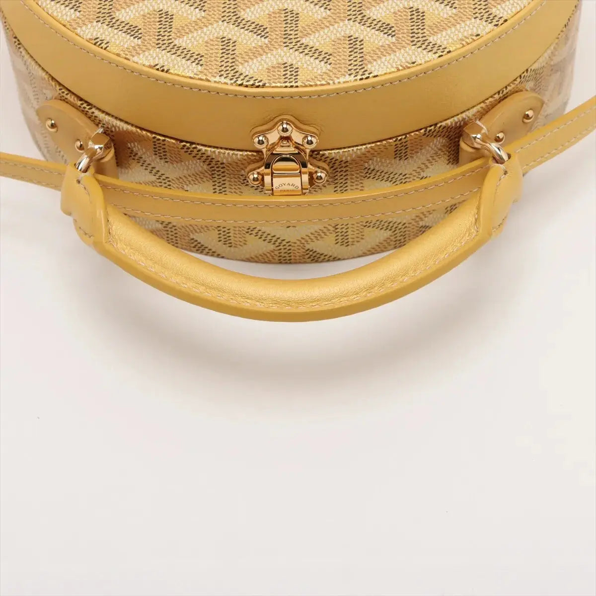 Pre-Loved Petite Boite Chapeau Handbag Goyardine Coated Canvas Mini with Gold Hardware, Yellow