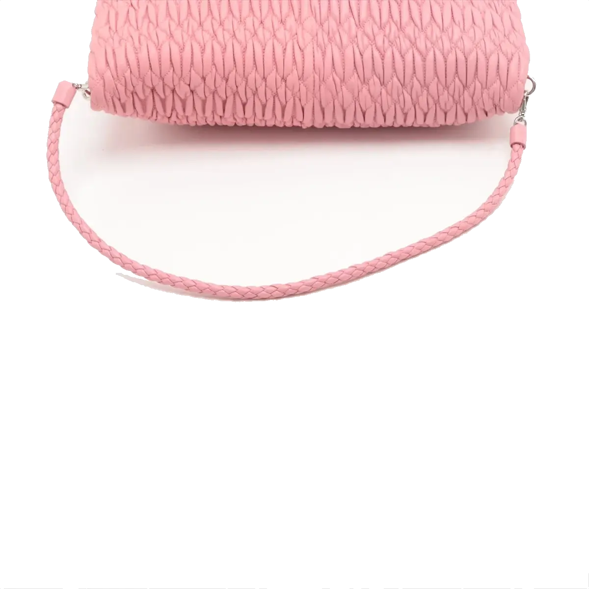 Pre-Loved Matelassé Crystal Cloquè Shoulder Bag Quilted Leather with Silver Hardware, Pink