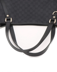 Pre-Loved Abbey D-Ring Tote GG Monogram Coated Canvas with Gold Hardware, Black
