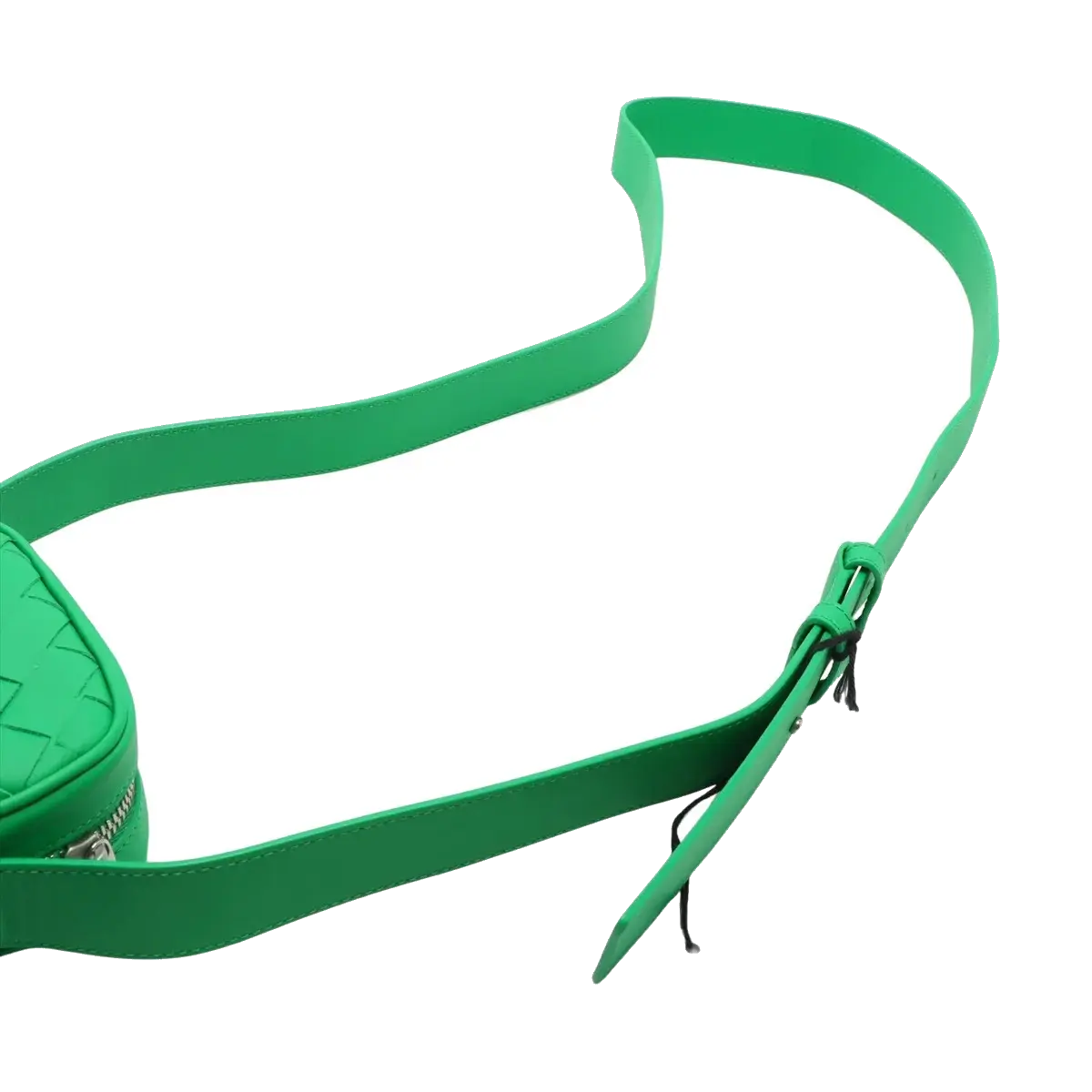 Pre-Loved Intrecciato Phone Pouch Crossbody Bag Intrecciato Leather Mini with Silver Hardware, Green