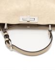 Pre-Loved Peekaboo Handbag Leather with Silver Hardware, Metallic Gold