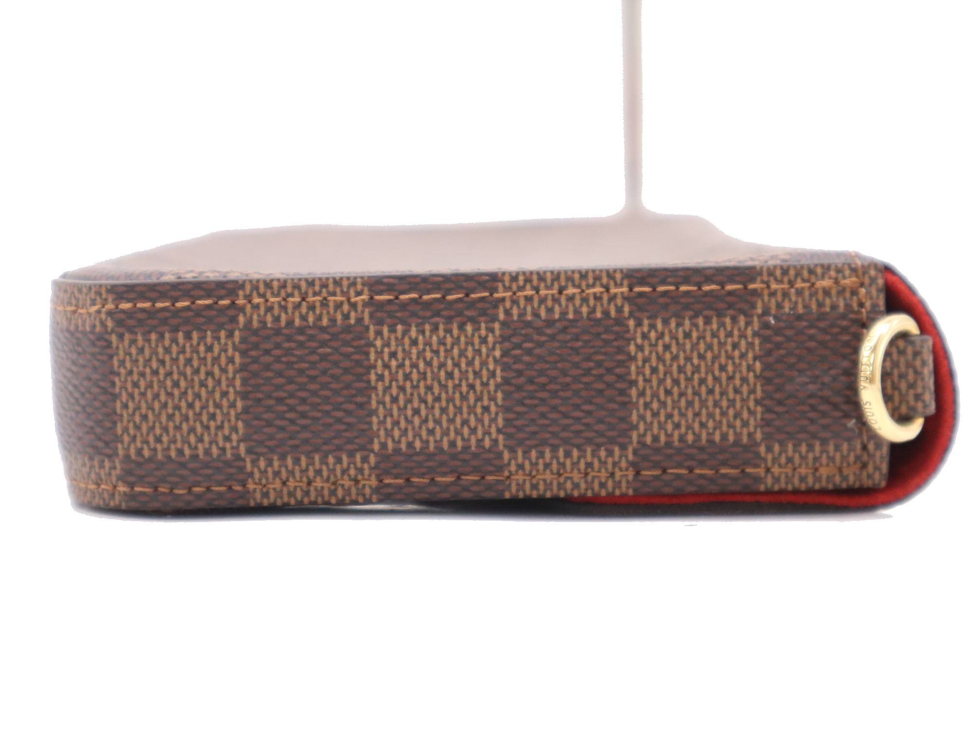 Pre-Loved Félicie Pochette Damier Canvas Coated with Gold Hardware, Brown