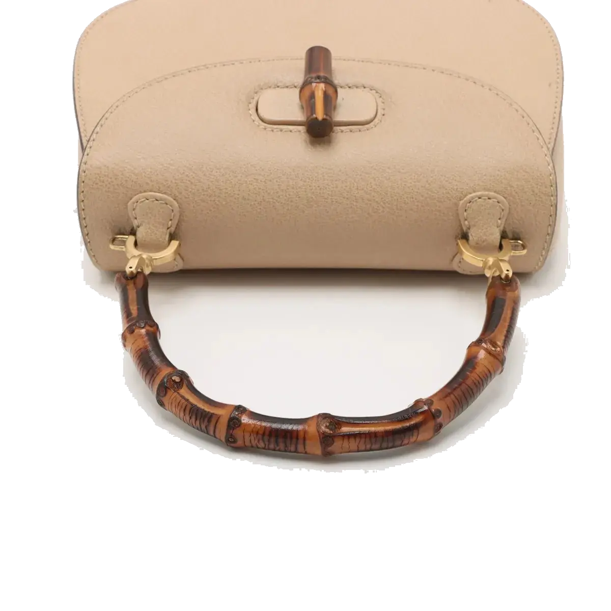 Pre-Loved Bamboo Handbag Leather with Gold Hardware, Beige
