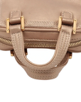 Pre-Loved Amazona Handbag Leather Mini with Gold Hardware, Metallic Beige