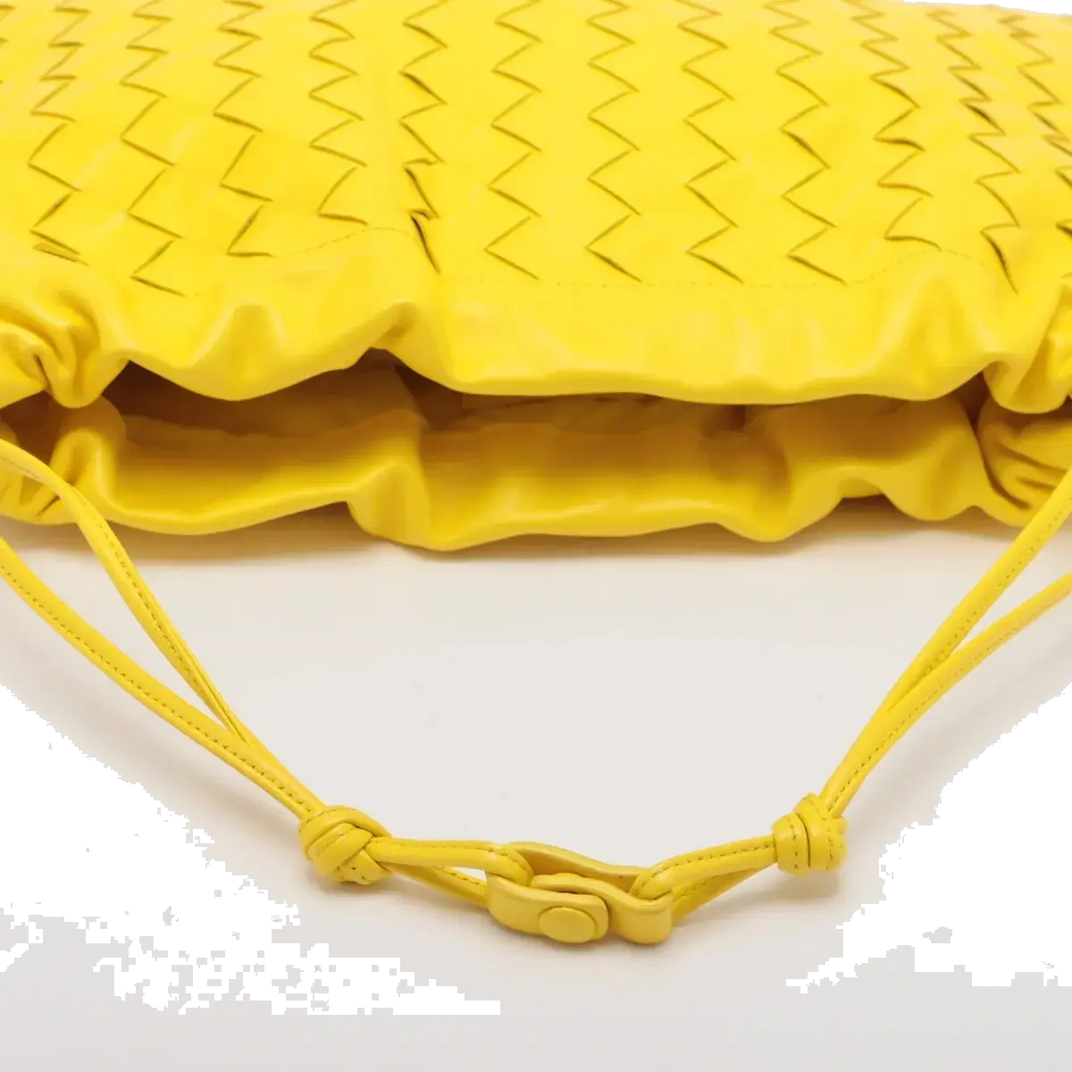 Pre-Loved Intrecciato Bulb Shoulder Bag Intrecciato Leather Small with Gold Hardware, Yellow