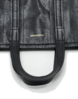 Pre-Loved Barbes East-West Shopper Tote Leather Small with Silver Hardware, Black