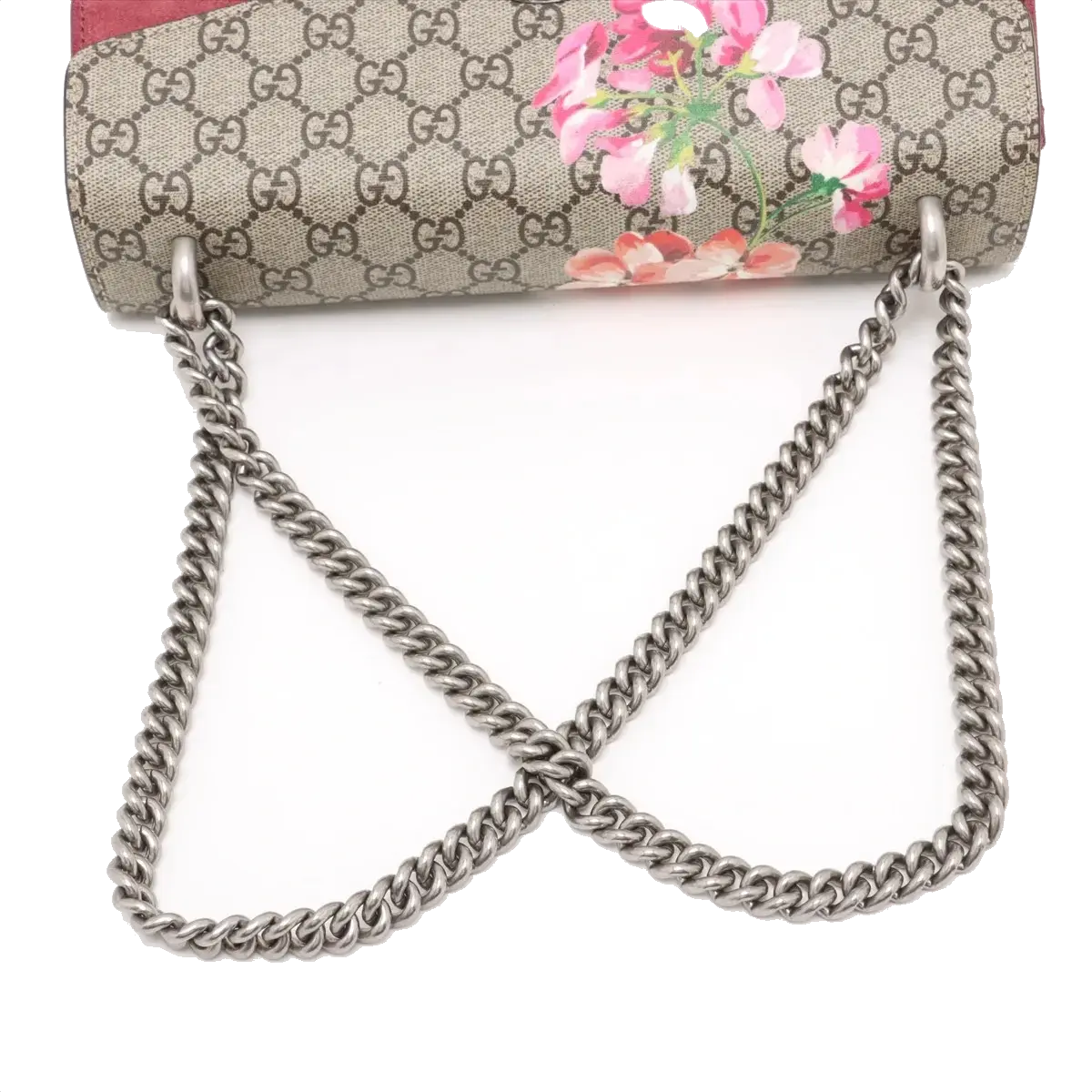 Pre-Loved Dionysus Blooms Shoulder Bag Monogram Coated Canvas Small with Aged Silver Hardware, Beige Ebony with Pink Floral