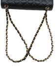 Pre-Loved Classic Double Flap Shoulder Bag Quilted Leather Jumbo with Gold Hardware, Black