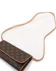 Pre-Loved Pochette Twin Crossbody Bag Monogram Coated Canvas GM with Gold Hardware, Brown
