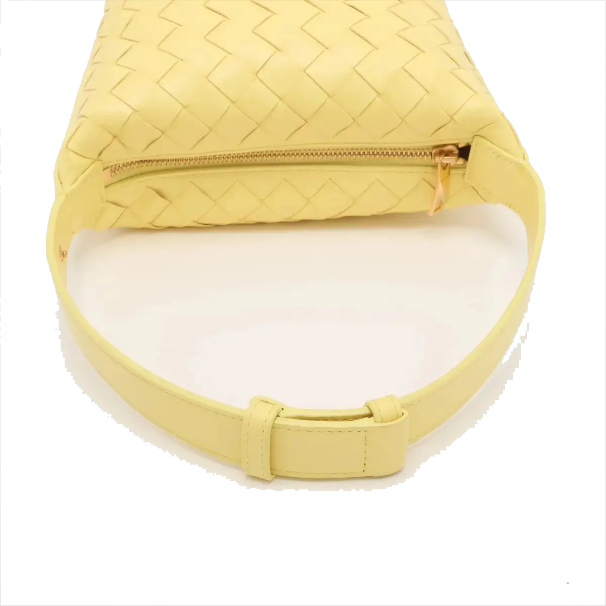 Pre-Loved Wallace Shoulder Bag Intrecciato Leather Small with Gold Hardware, Yellow