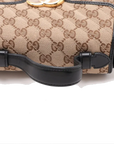 Pre-Loved GG Marmont Handbag Monogram Canvas Mini with Gold Hardware, Beige/Brown