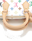 Pre-Loved Speedy Bandoulière Handbag Monogram Multicolore Coated Canvas 25 with Gold Hardware, White Multicolor