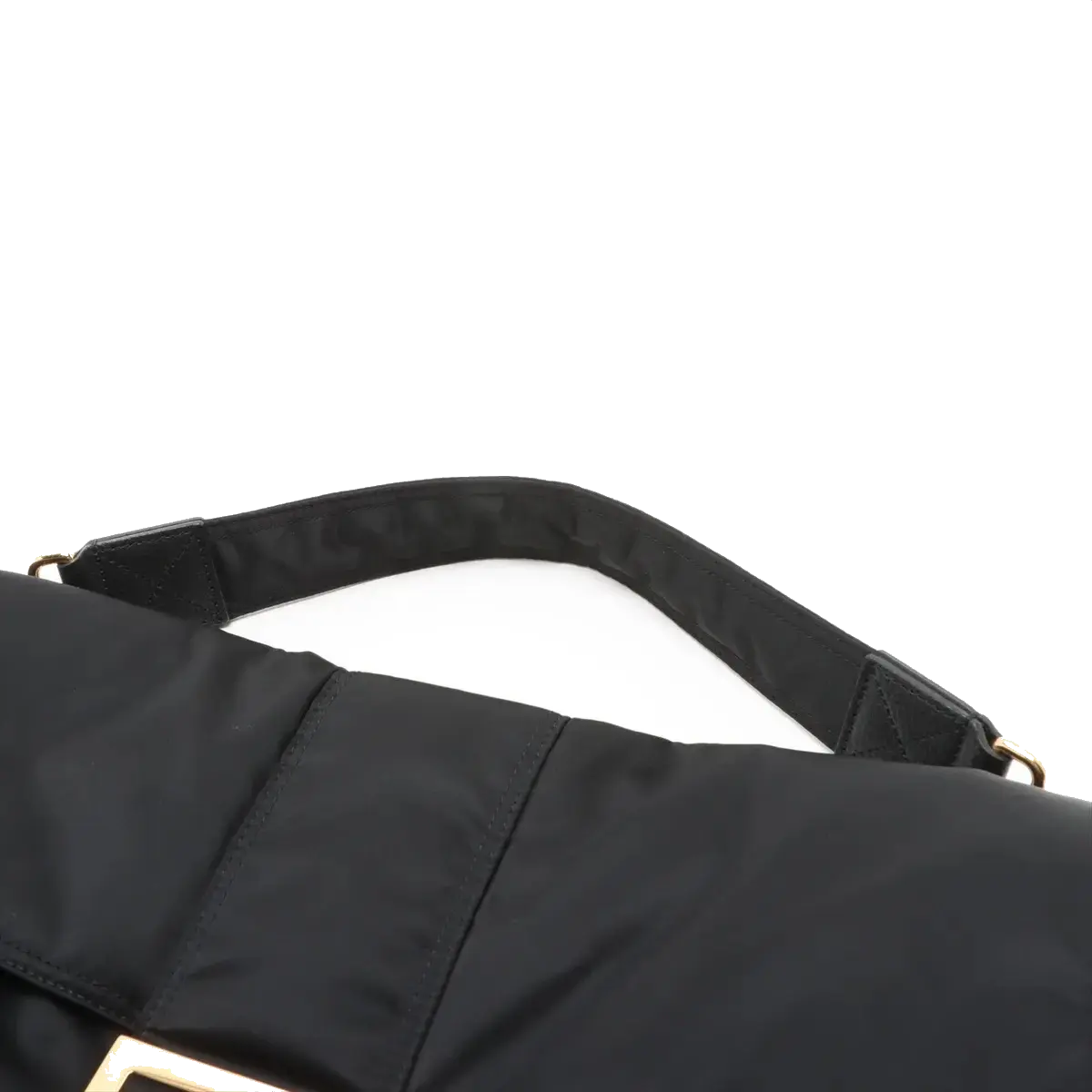 Pre-Loved Mamma Baguette (Fendi x Porter) Shoulder Bag Nylon Large with Gold Hardware, Black