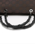 Pre-Loved Bamboo Tote Monogram Canvas with Silver Hardware, Brown