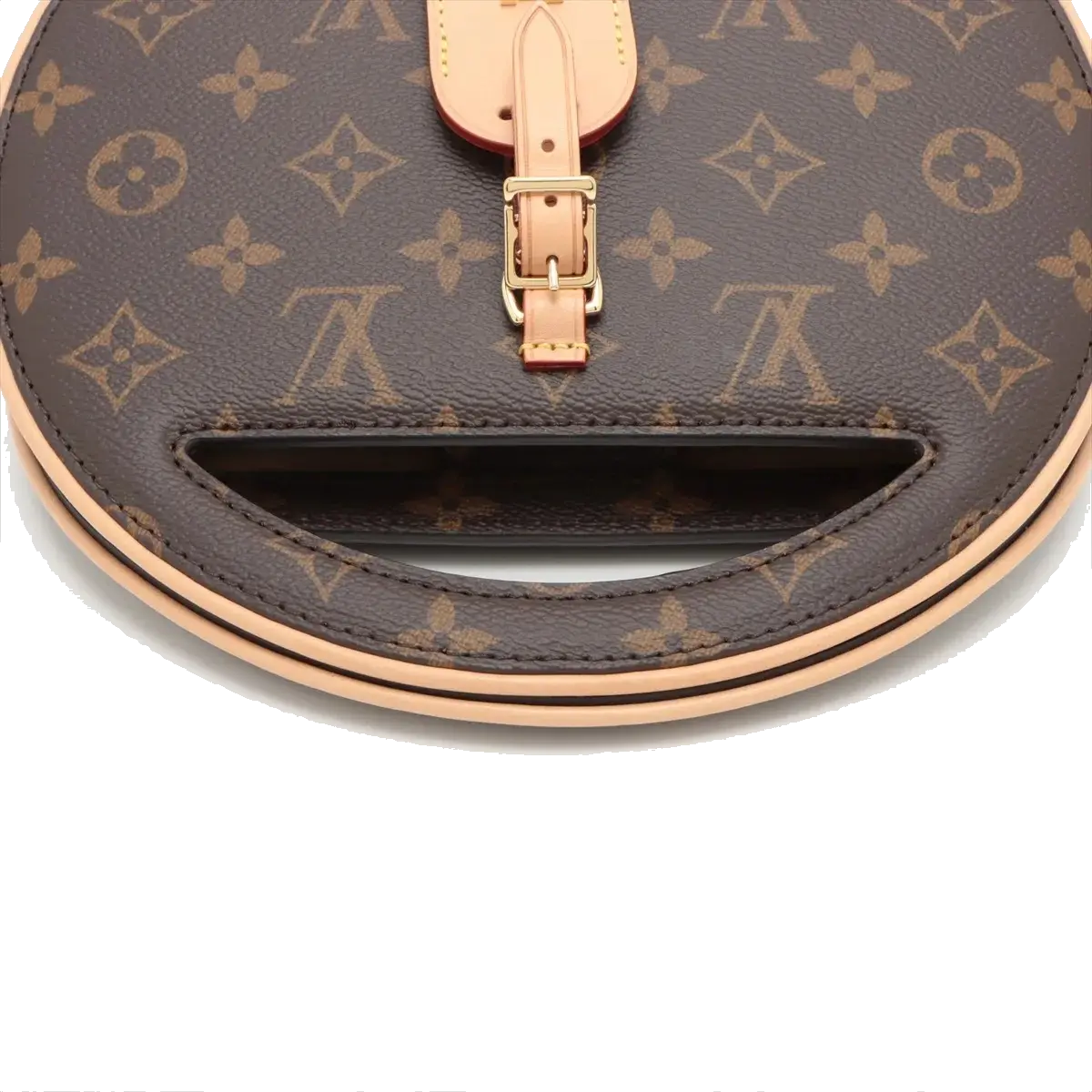 Pre-Loved Petite Boite Chapeau Handbag Monogram Coated Canvas PM with Gold Hardware, Brown