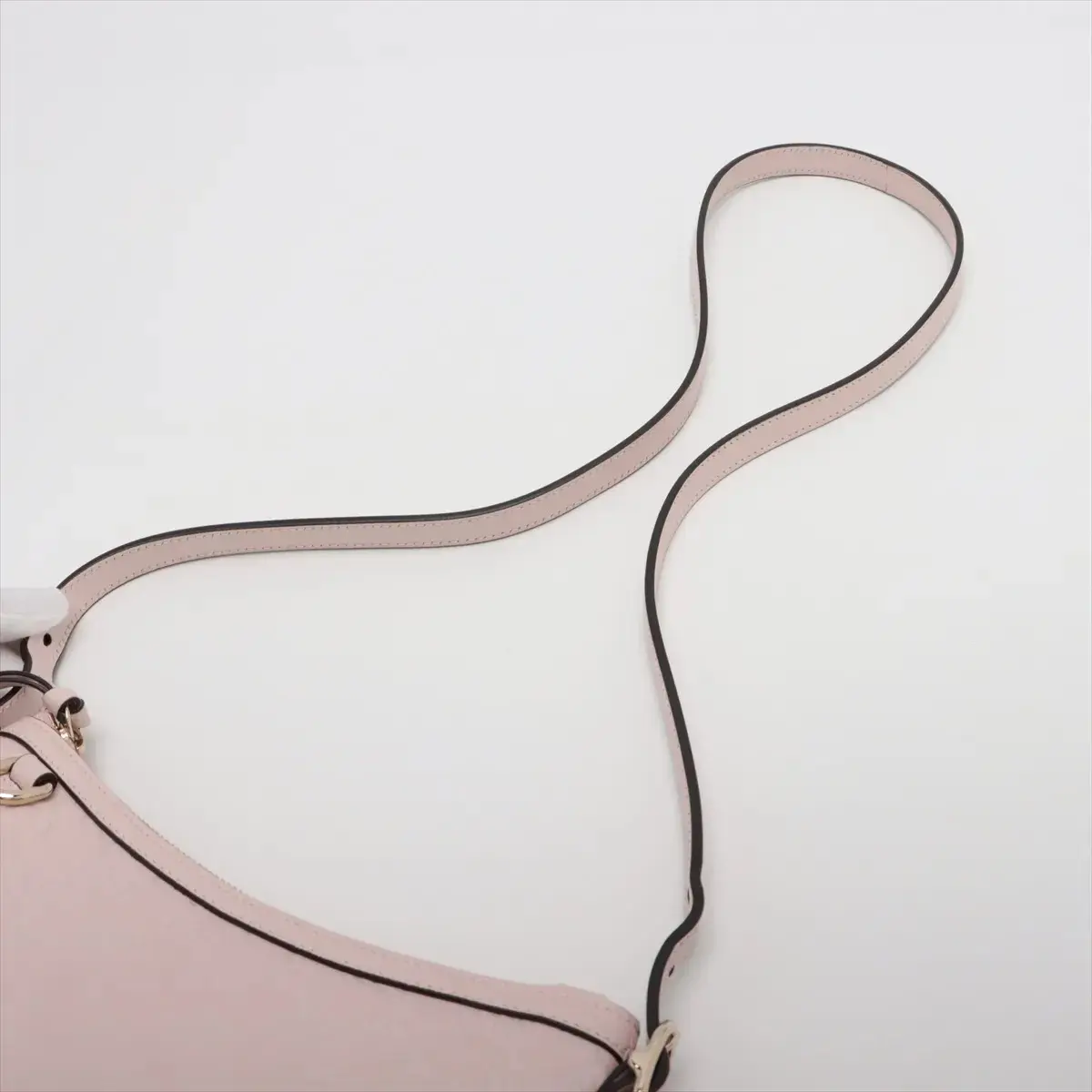 Pre-Loved Guccissima Crossbody Bag Monogram Leather Small with Gold Hardware, Light Pink