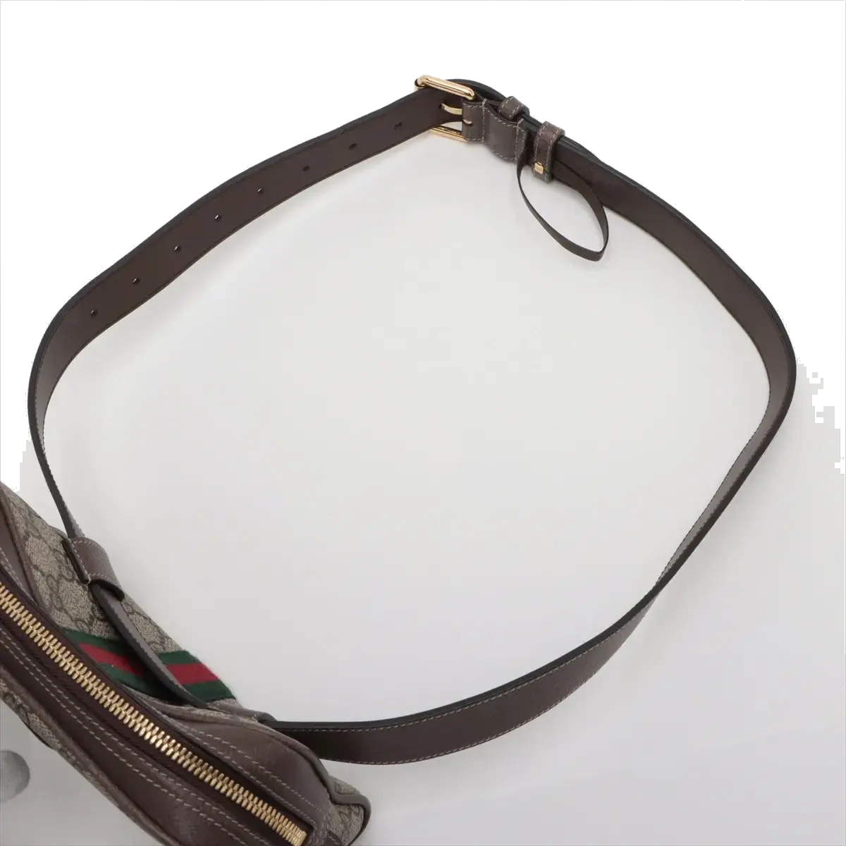 Pre-Loved Ophidia Belt Bag Monogram Coated Canvas Small with Gold Hardware, Beige Ebony