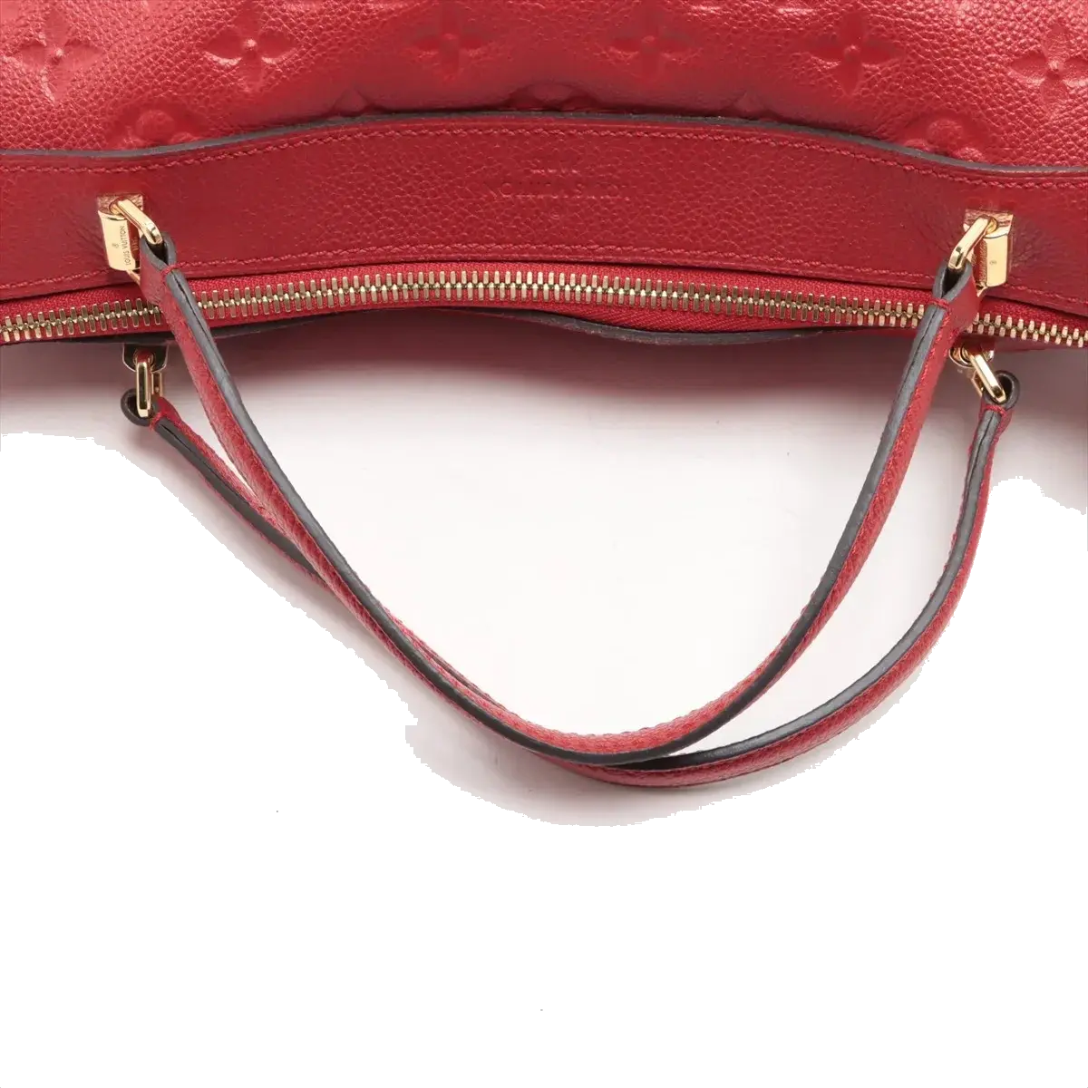 Pre-Loved Mazarine Handbag Monogram Leather MM with Gold Hardware, Red