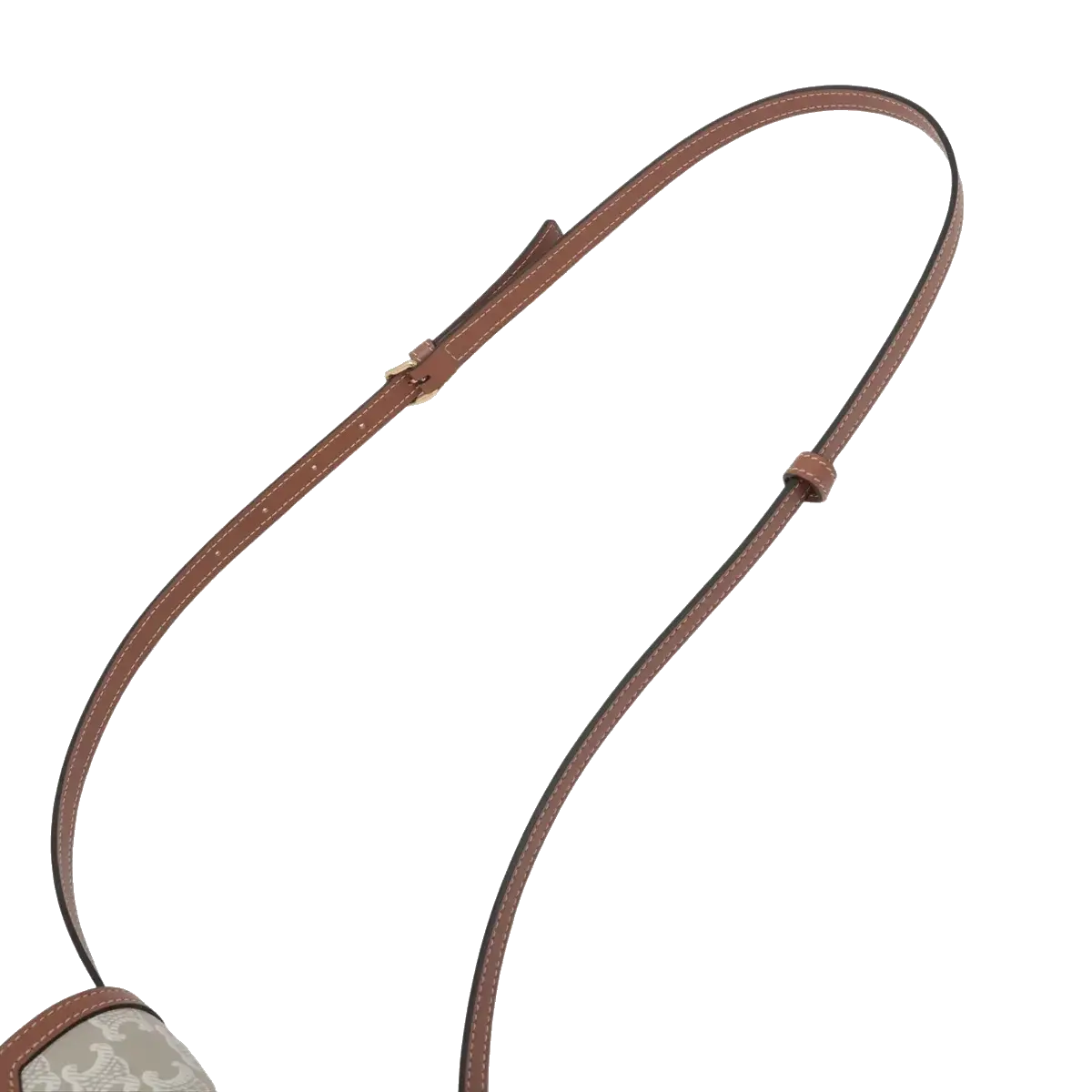 Pre-Loved Triomphe Wallet on Chain Crossbody Bag Triomphe Canvas with Gold Hardware, Beige and Tan